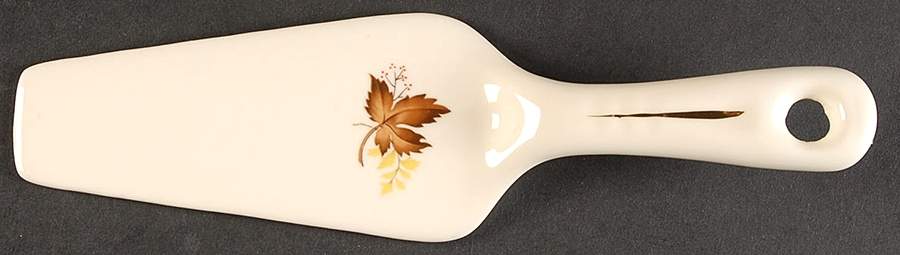 Leaf O'Gold(Gold Trim) Solid Ceramic Pie/Cake Server by Taylor, Smith & Taylor (Ts&T)-1