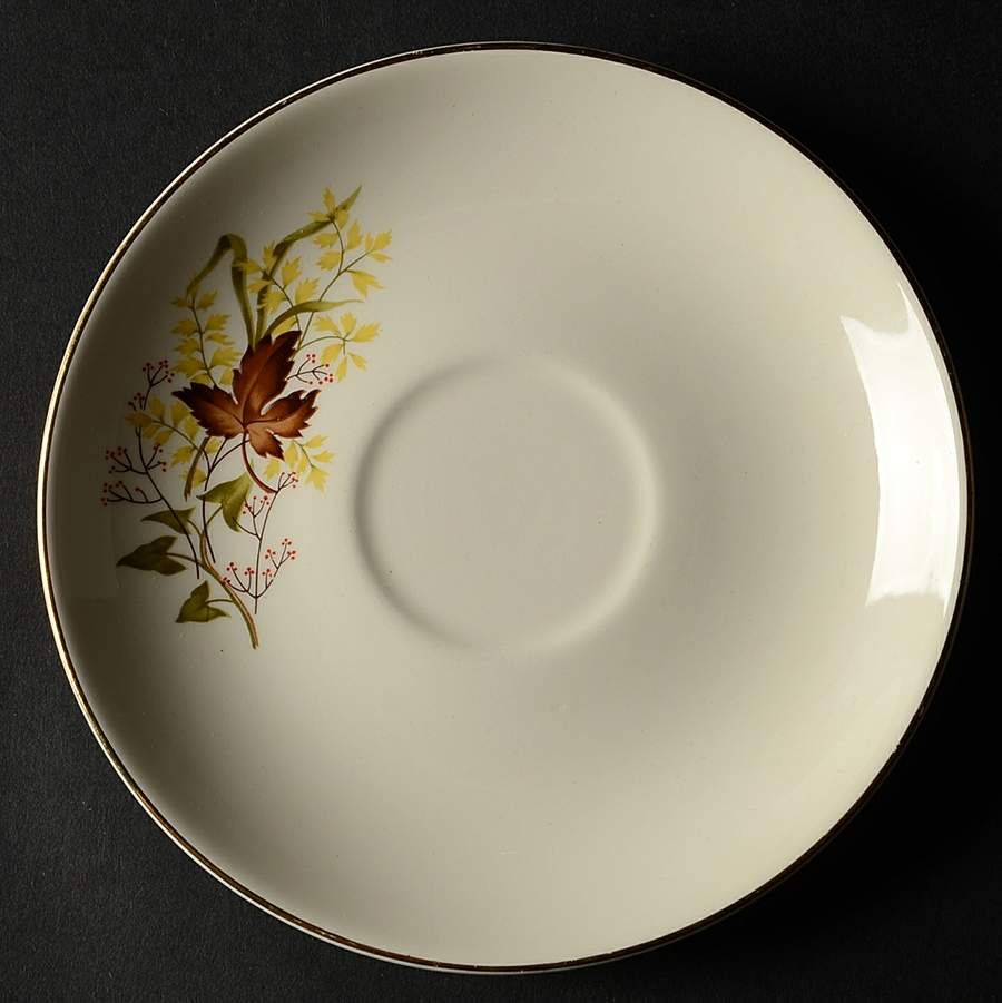 Leaf O'Gold(Gold Trim) Saucer for Footed Cup by Taylor, Smith & Taylor (Ts&T)-1