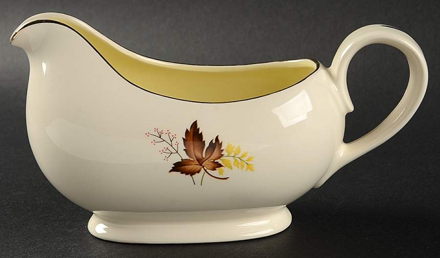 Leaf O'Gold(Gold Trim) Gravy Boat by Taylor, Smith & Taylor (Ts&T)-1