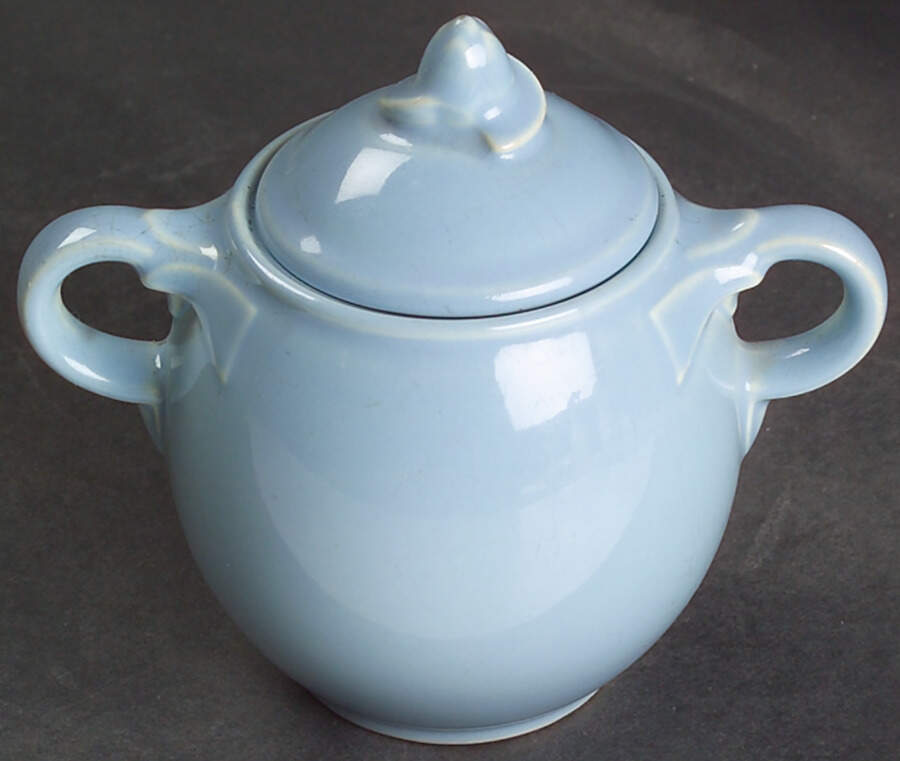 Luray Pastels Windsor Blue Mini Sugar Bowl & Lid by Taylor, Smith & Taylor (Ts&T)-1
