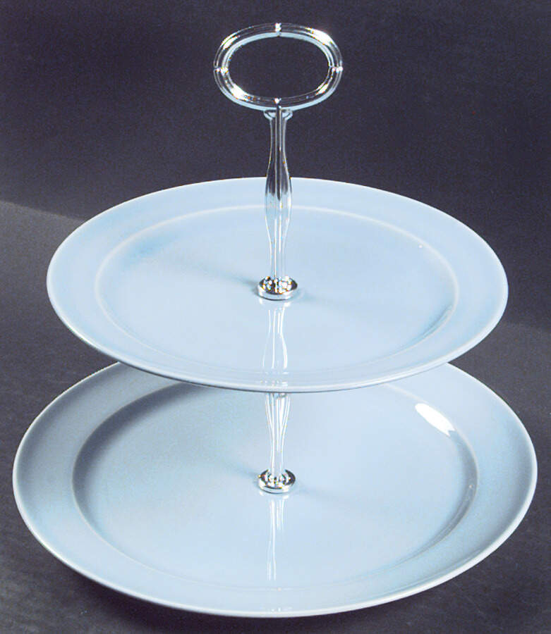 Luray Pastels Windsor Blue 6 5/8"-10"  2 Tiered Serving Tray (Dp, Sp) HC by Taylor, Smith & Taylor (Ts&T)-1