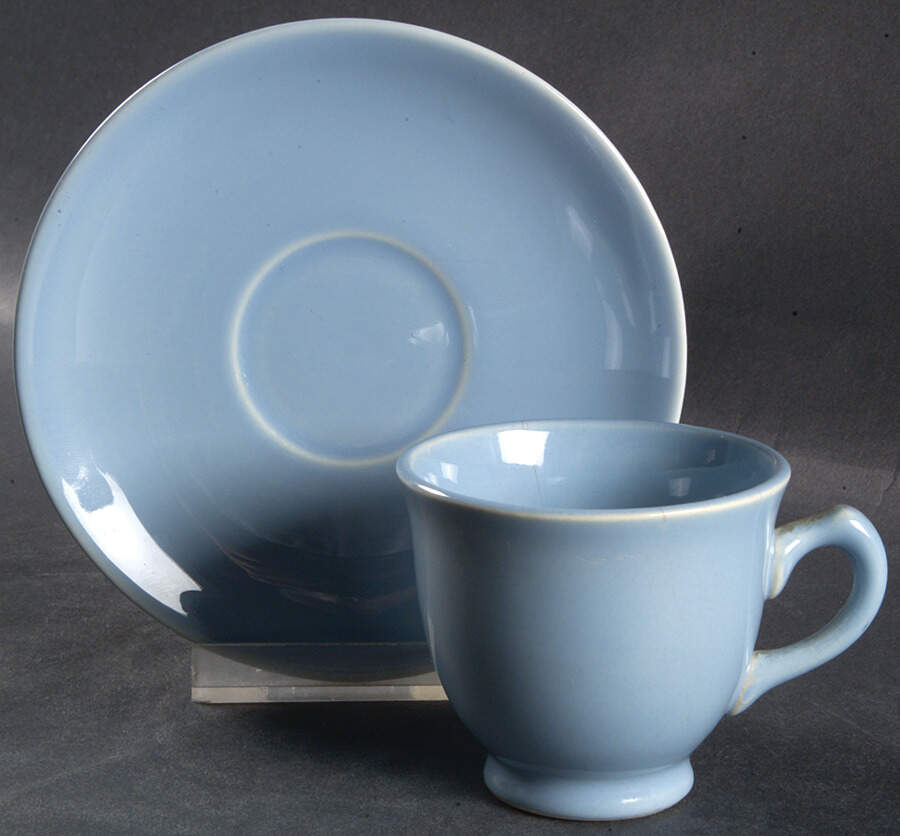 Luray Pastels Windsor Blue Footed Demitasse Cup & Saucer Set by Taylor, Smith & Taylor (Ts&T)-1