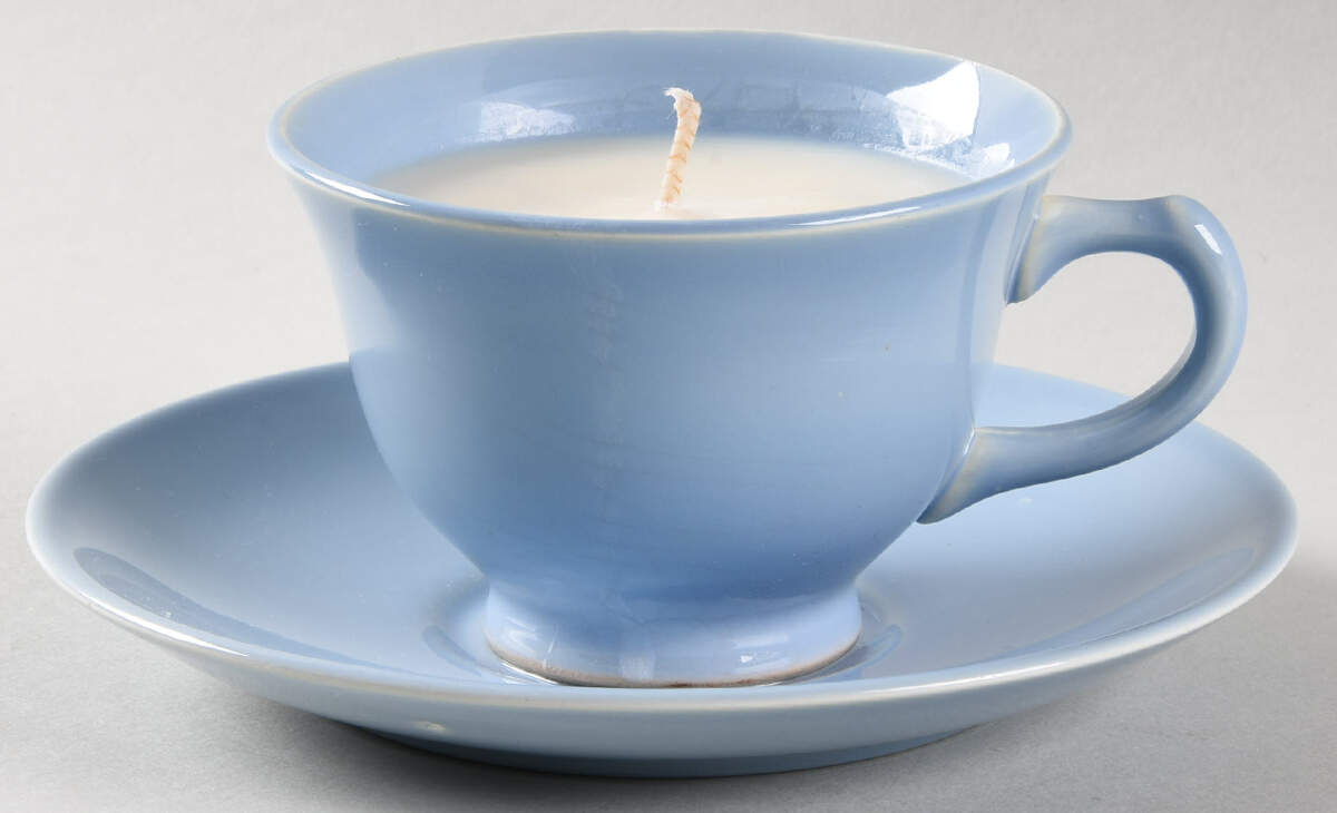 Luray Pastels Windsor Blue Scented Cup & Saucer Candle-Coffee  HC by Taylor, Smith & Taylor (Ts&T)-1