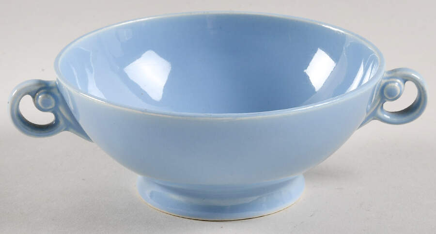 Luray Pastels Windsor Blue Footed Cream Soup Bowl by Taylor, Smith & Taylor (Ts&T)-1