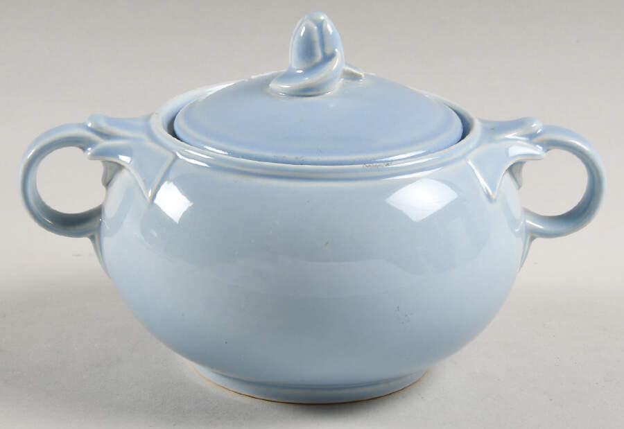 Luray Pastels Windsor Blue Sugar Bowl & Lid by Taylor, Smith & Taylor (Ts&T)-1