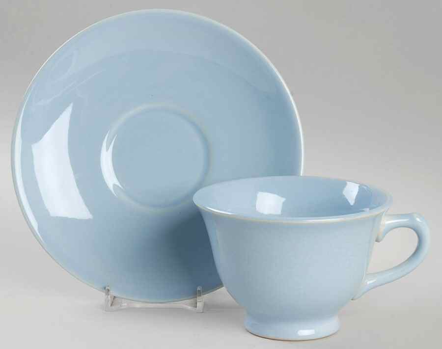 Luray Pastels Windsor Blue Footed Cup & Saucer Set by Taylor, Smith & Taylor (Ts&T)-1