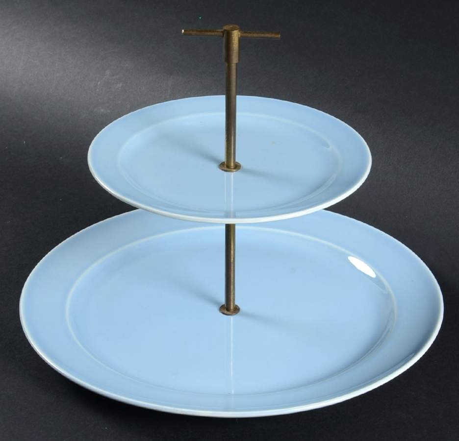 Luray Pastels Windsor Blue 2 Tiered Serving Tray (Dinner&Bread/Butter Plate) by Taylor, Smith & Taylor (Ts&T)-1