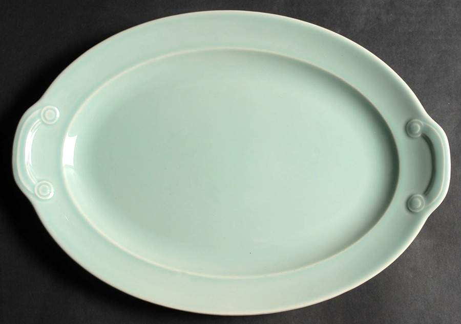 Luray Pastels Surf Green 11" Oval Serving Platter by Taylor, Smith & Taylor (Ts&T)-1