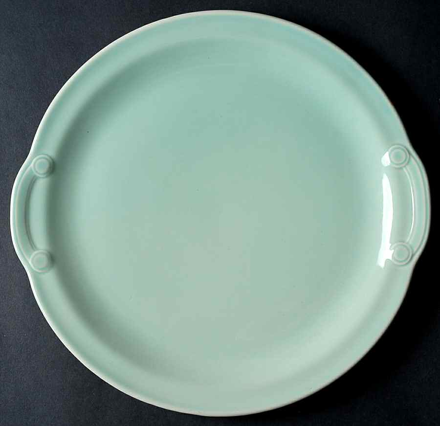 Luray Pastels Surf Green Handled Cake Plate by Taylor, Smith & Taylor (Ts&T)-1