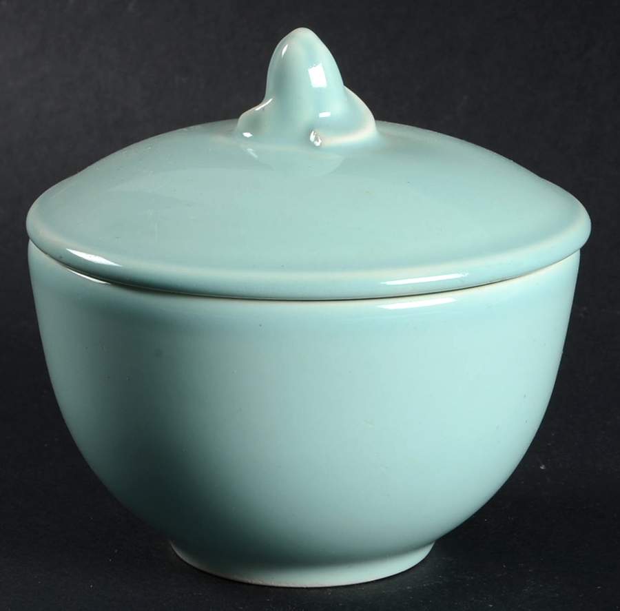 Luray Pastels Surf Green Sugar Bowl & Lid by Taylor, Smith & Taylor (Ts&T)-1