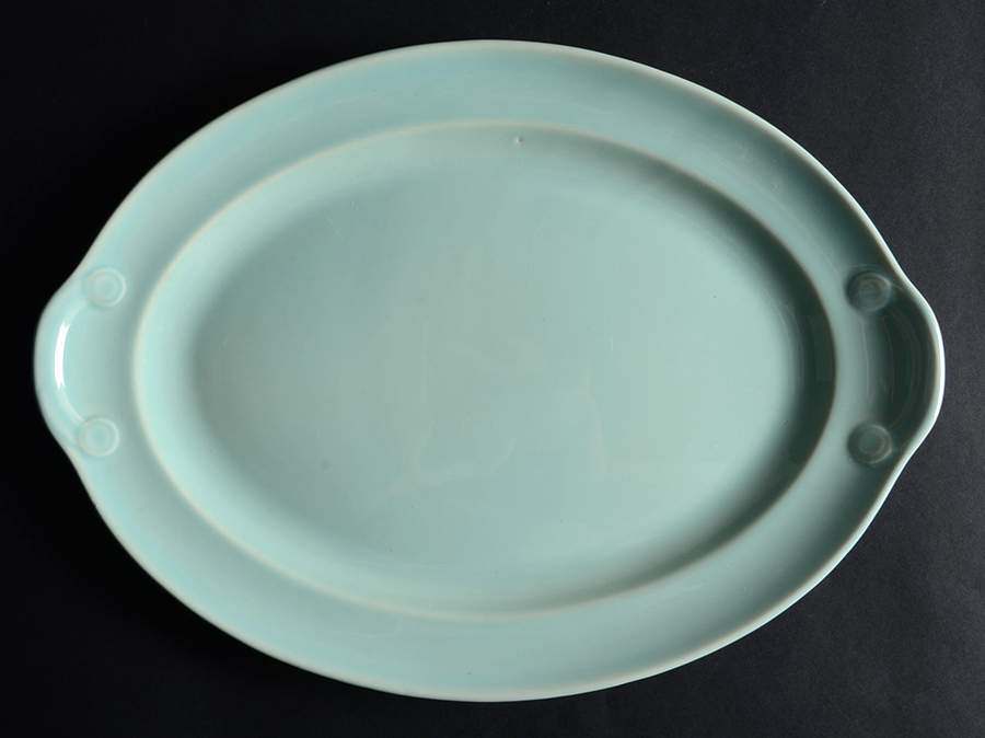 Luray Pastels Surf Green 13" Oval Serving Platter by Taylor, Smith & Taylor (Ts&T)-1