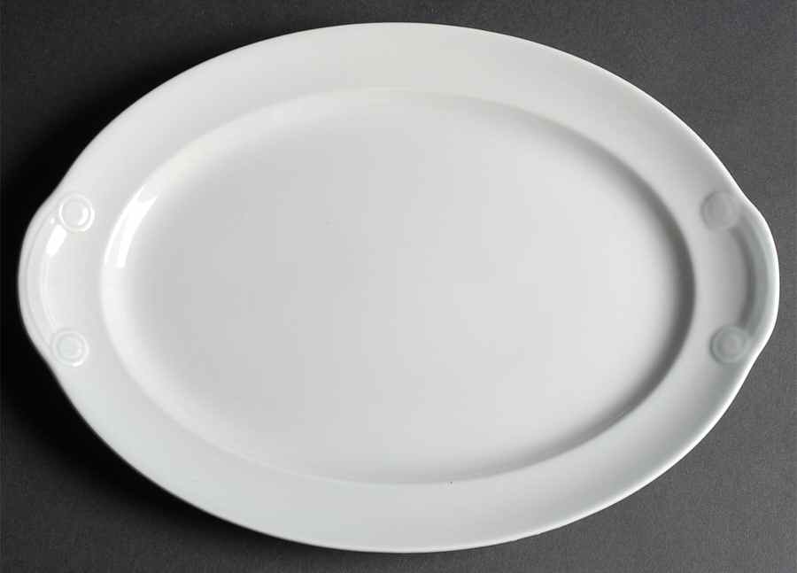 Luray Pastels Chatham Grey 13" Oval Serving Platter by Taylor, Smith & Taylor (Ts&T)-1