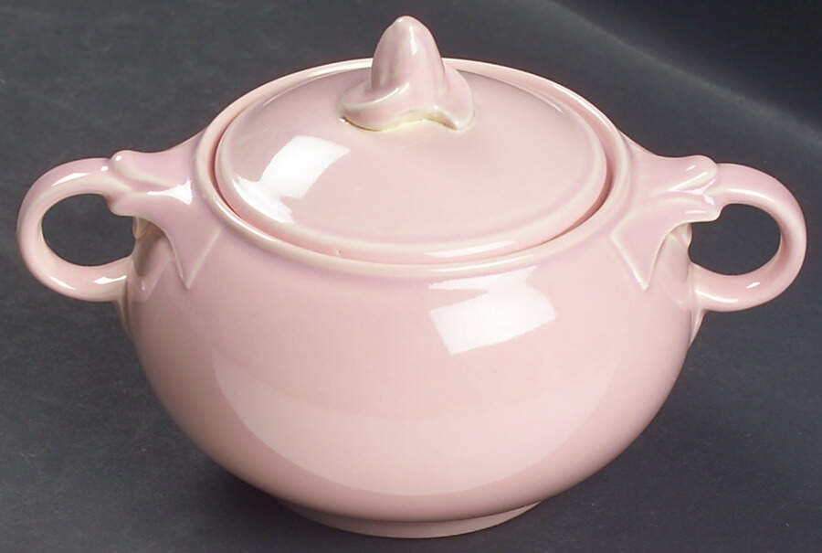 Luray Pastels Sharon Pink Sugar Bowl & Lid by Taylor, Smith & Taylor (Ts&T)-1