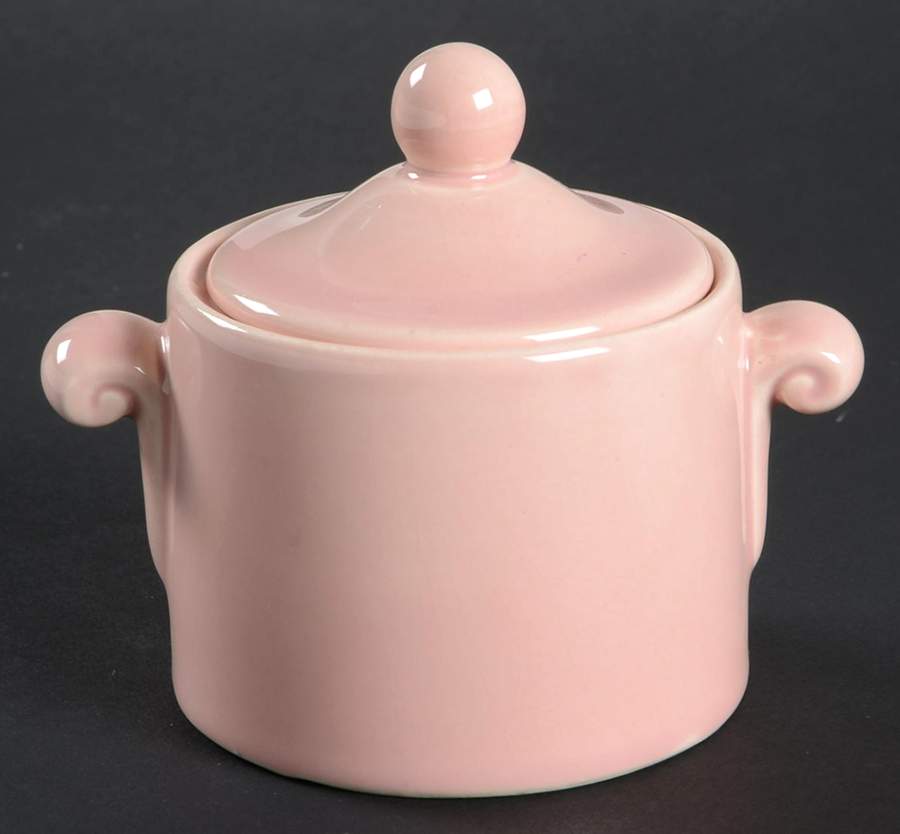 Luray Pastels Sharon Pink Sugar Bowl & Lid by Taylor, Smith & Taylor (Ts&T)-1