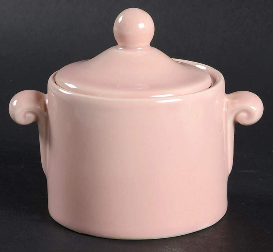 Luray Pastels Sharon Pink Sugar & Lid for Chocolate Set by Taylor, Smith & Taylor (Ts&T)-1