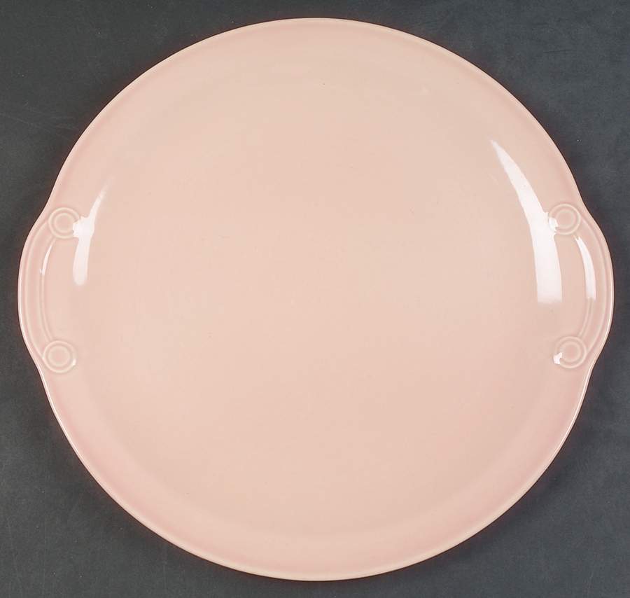 Luray Pastels Sharon Pink Handled Cake Plate by Taylor, Smith & Taylor (Ts&T)-1
