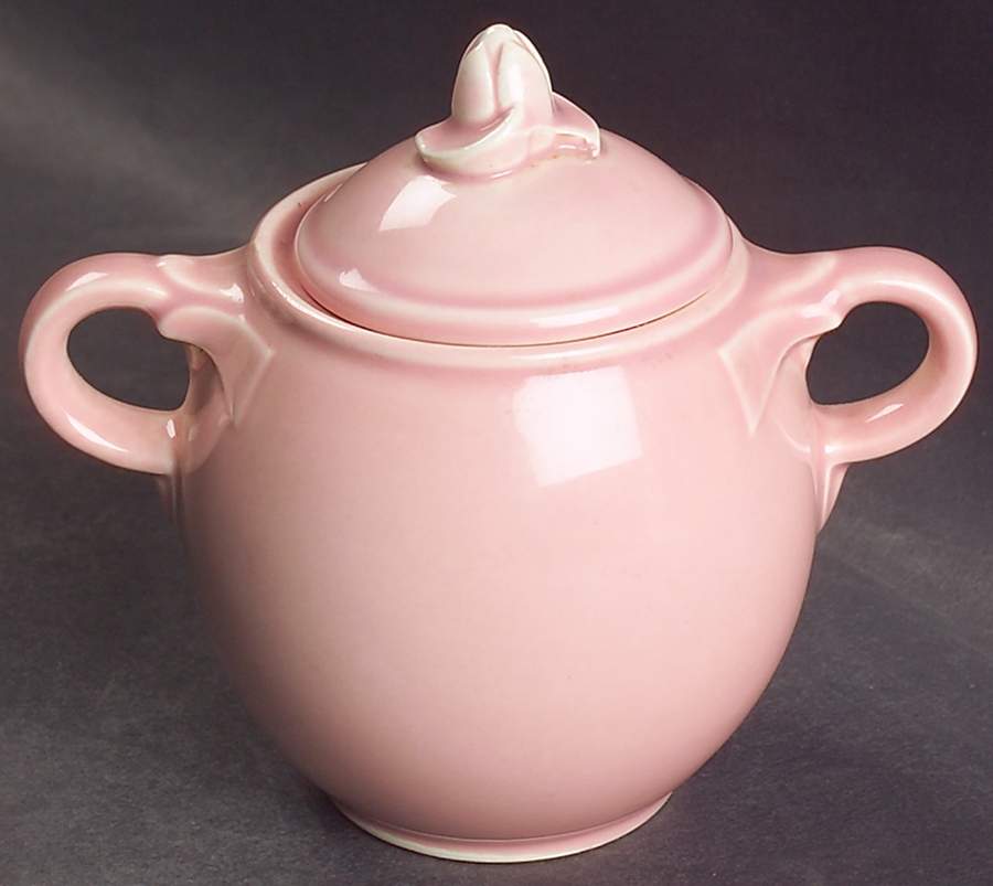 Luray Pastels Sharon Pink Mini Sugar Bowl & Lid by Taylor, Smith & Taylor (Ts&T)-1