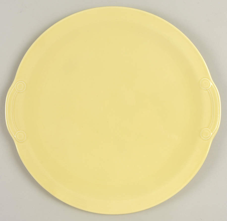 Luray Pastels Persian Cream Yellow Handled Cake Plate by Taylor, Smith & Taylor (Ts&T)-1