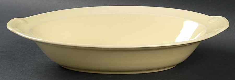 Luray Pastels Persian Cream Yellow 10" Oval Baker/Vegetable Bowl by Taylor, Smith & Taylor (Ts&T)-1
