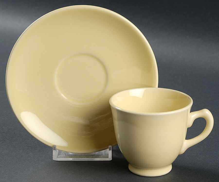 Luray Pastels Persian Cream Yellow Flat Demitasse Cup & Saucer Set by Taylor, Smith & Taylor (Ts&T)-1