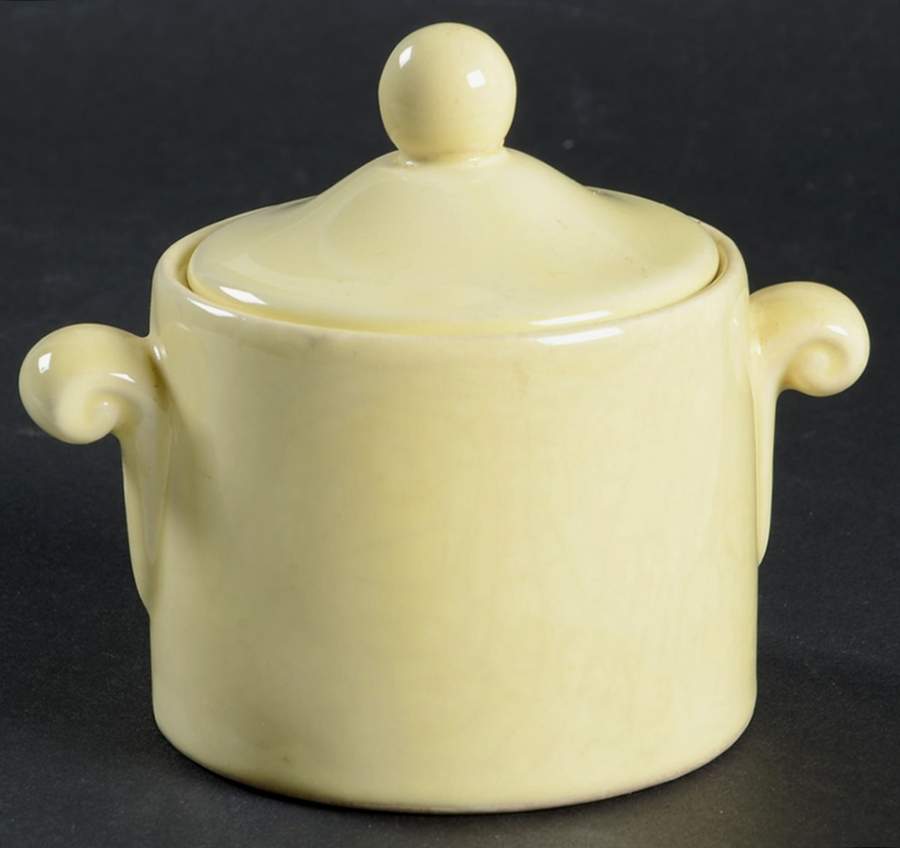 Luray Pastels Persian Cream Yellow Sugar & Lid for Chocolate Set by Taylor, Smith & Taylor (Ts&T)-1