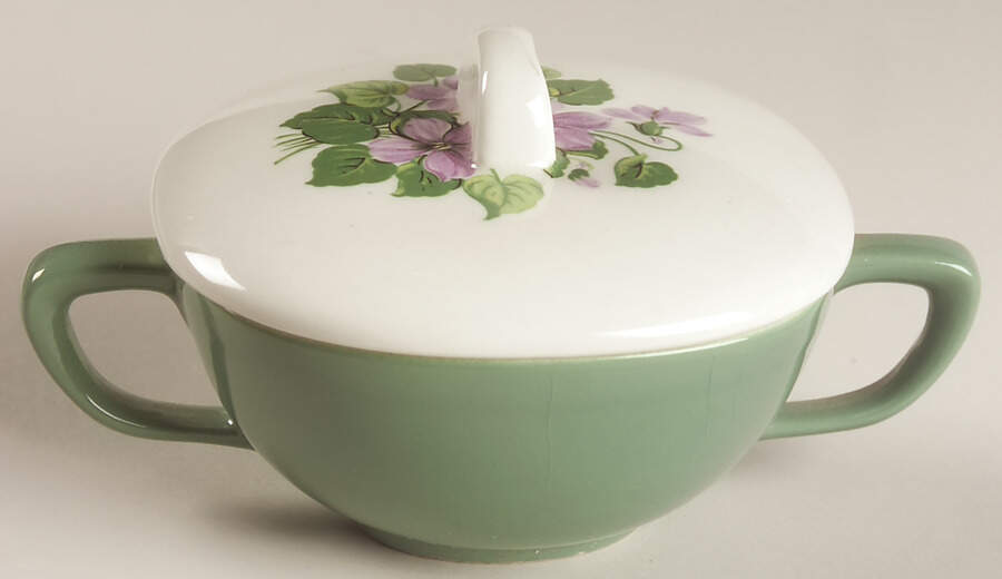 Marsh Violet Sugar Bowl & Lid by Taylor, Smith & Taylor (Ts&T)-1