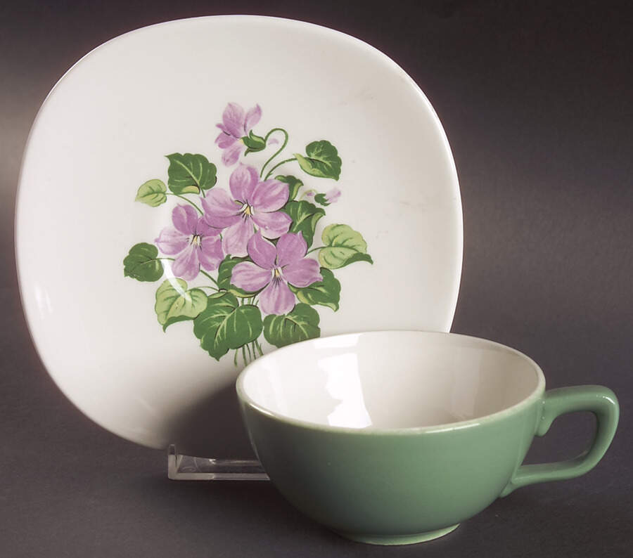 Marsh Violet Flat Cup & Saucer Set by Taylor, Smith & Taylor (Ts&T)-1