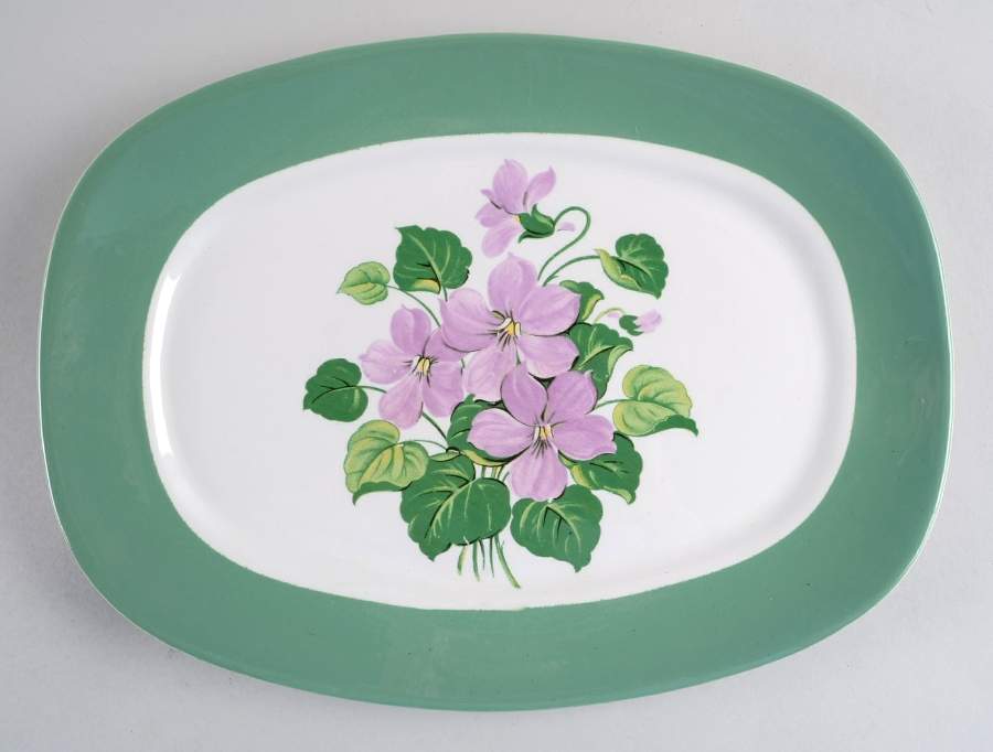 Marsh Violet 13" Oval Serving Platter by Taylor, Smith & Taylor (Ts&T)-1
