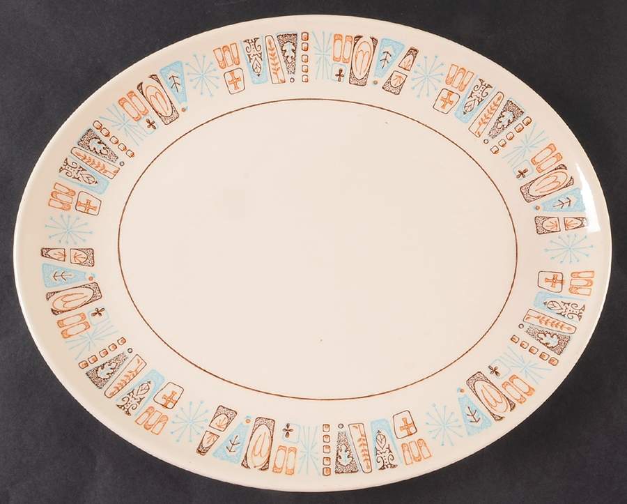Moderne (Tst) 13" Oval Serving Platter by Taylor, Smith & Taylor (Ts&T)-1