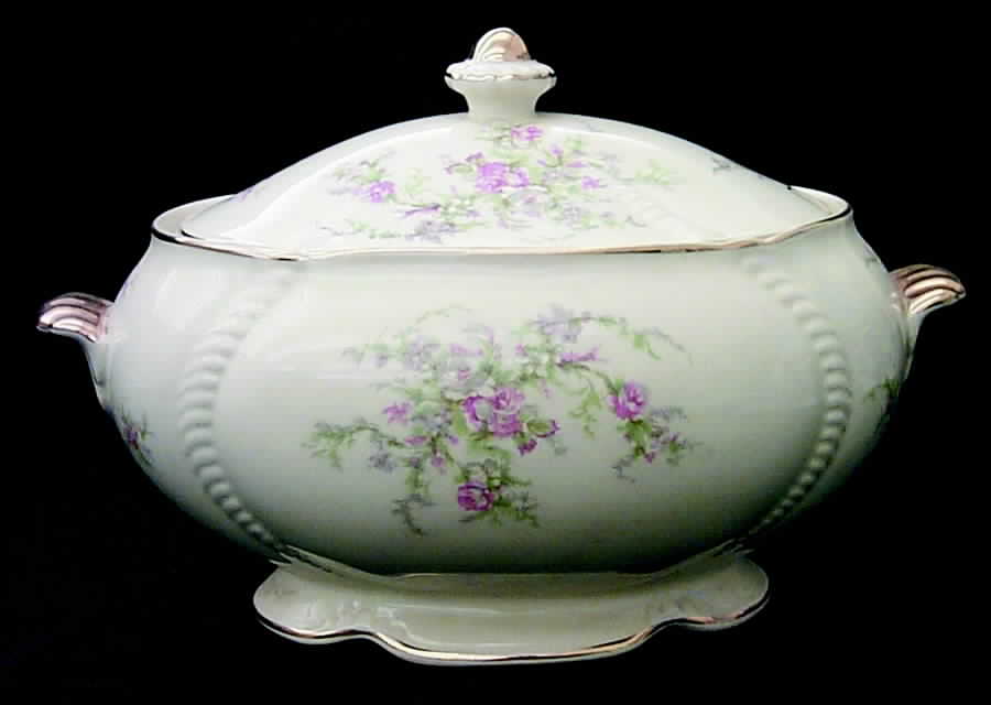 Moss Rose Tureen &  Lid by Taylor, Smith & Taylor (Ts&T)-1