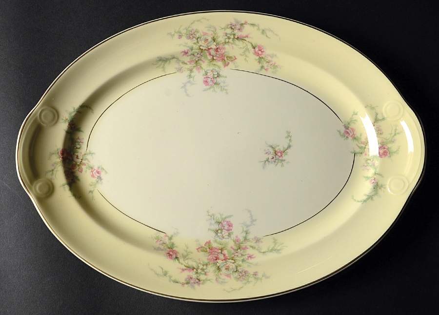 Moss Rose 13" Oval Serving Platter by Taylor, Smith & Taylor (Ts&T)-1