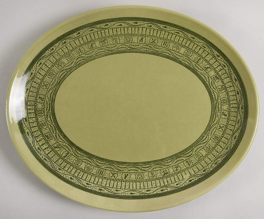 Oasis Green 13" Oval Serving Platter by Taylor, Smith & Taylor (Ts&T)-1