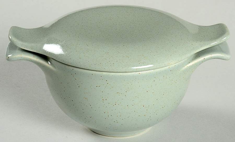 Pebbleford Celery Sugar Bowl & Lid by Taylor, Smith & Taylor (Ts&T)-1