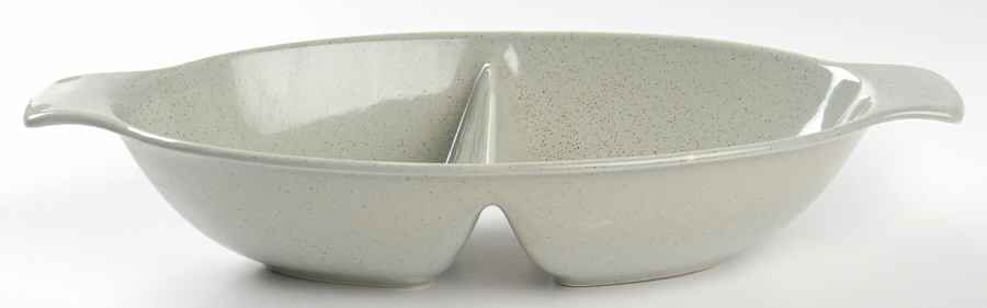 Pebbleford Granite (Green Brown) Oval Divided Vegetable Bowl by Taylor, Smith & Taylor (Ts&T)-1