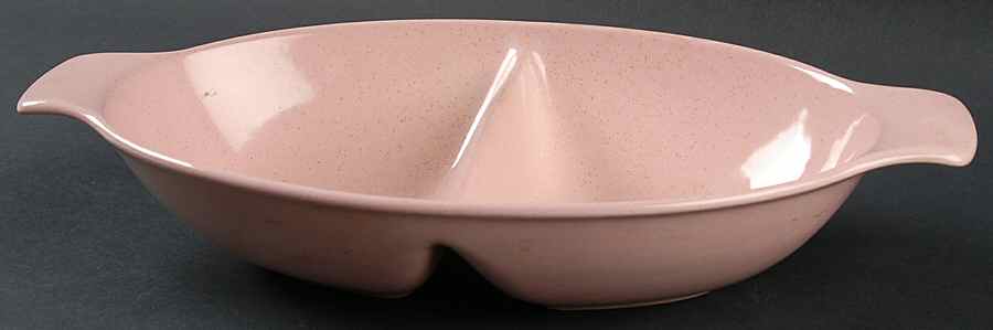 Pebbleford Pink 12" Oval Divided Vegetable Bowl by Taylor, Smith & Taylor (Ts&T)-1