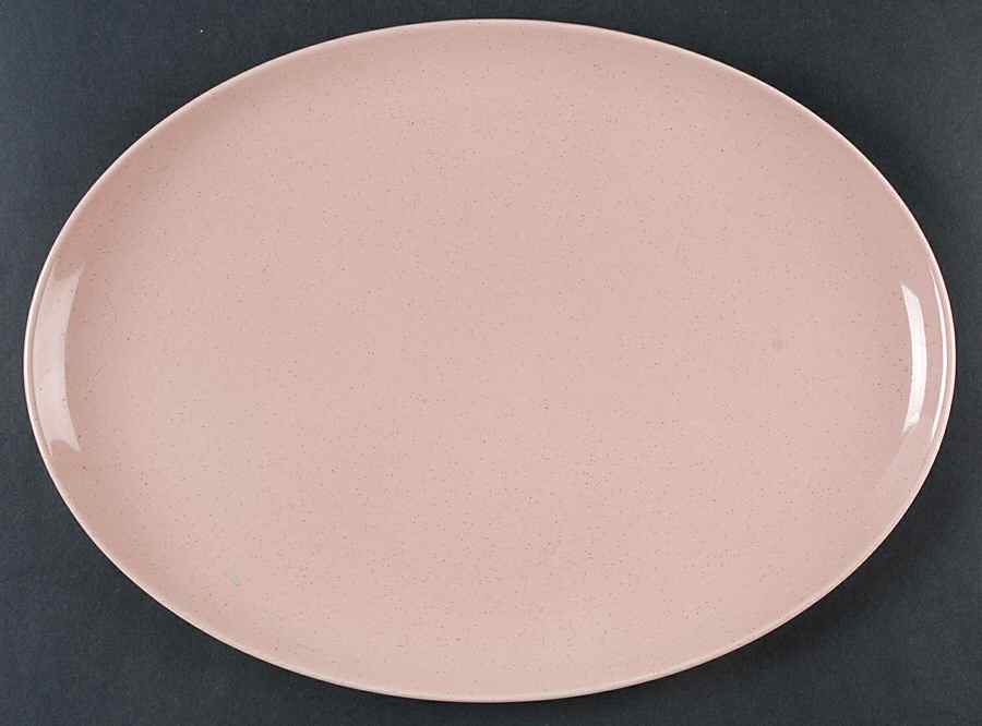 Pebbleford Pink 13" Oval Serving Platter by Taylor, Smith & Taylor (Ts&T)-1