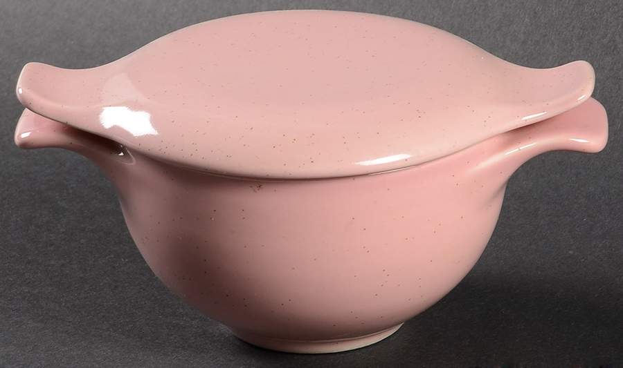 Pebbleford Pink Sugar Bowl & Lid by Taylor, Smith & Taylor (Ts&T)-1
