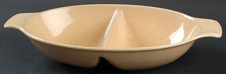 Pebbleford Sand Oval Divided Vegetable Bowl by Taylor, Smith & Taylor (Ts&T)-1