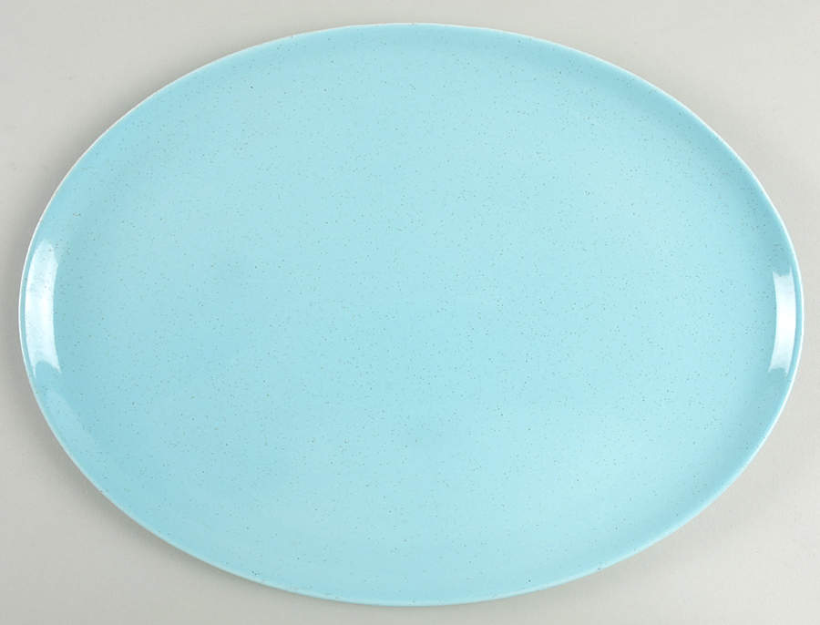 Pebbleford Turquoise 13" Oval Serving Platter by Taylor, Smith & Taylor (Ts&T)-1