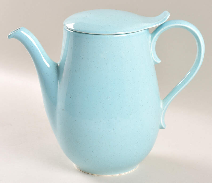 Pebbleford Turquoise Coffee Pot & Lid by Taylor, Smith & Taylor (Ts&T)-1