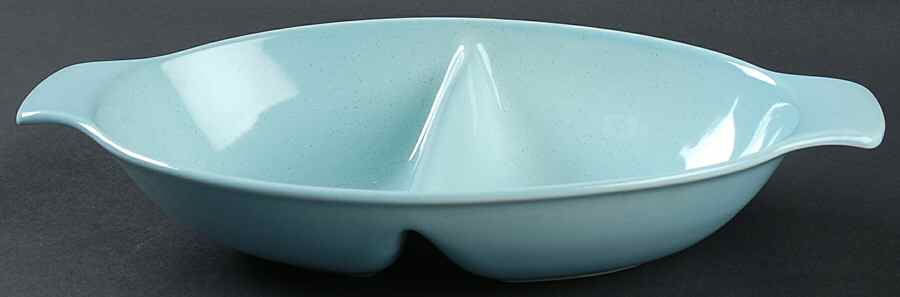 Pebbleford Turquoise 12" Oval Divided Vegetable Bowl by Taylor, Smith & Taylor (Ts&T)-1