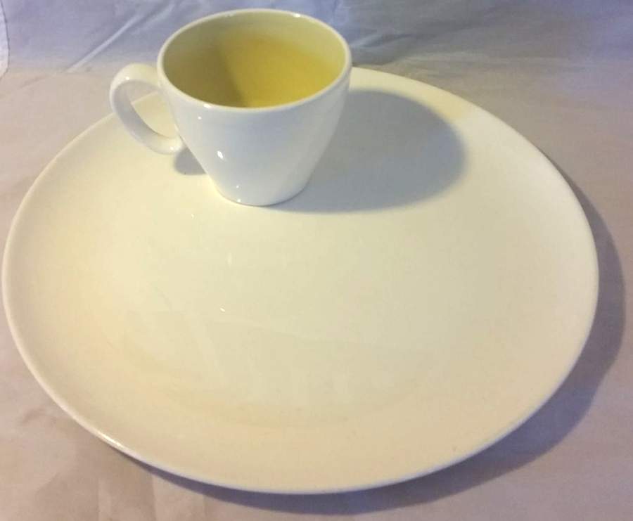 Pebbleford White Snack Plate & Cup Set by Taylor, Smith & Taylor (Ts&T)-1