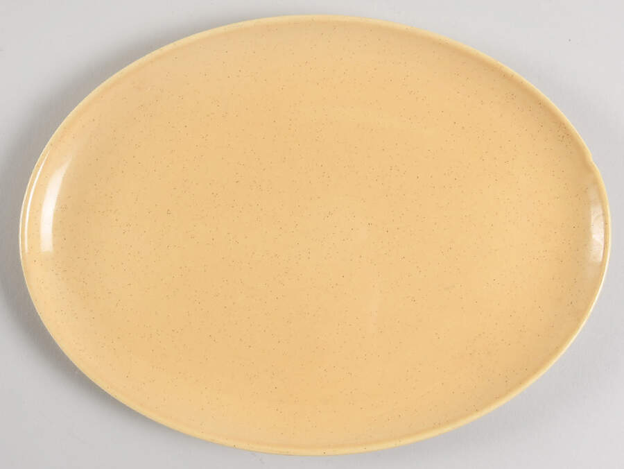 Pebbleford Sunburst Yellow 11" Oval Serving Platter by Taylor, Smith & Taylor (Ts&T)-1