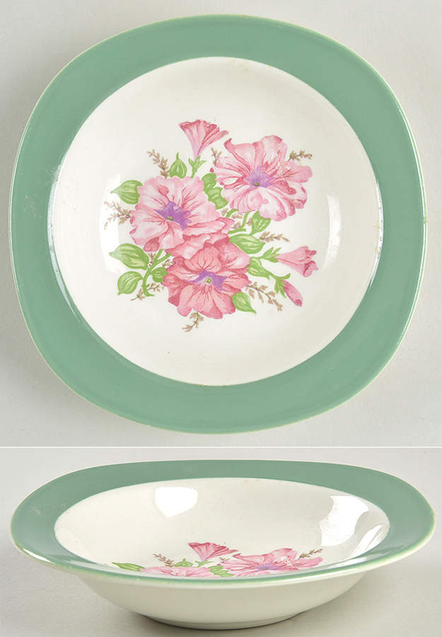 Petunia Rim Fruit/Dessert (Sauce) Bowl by Taylor, Smith & Taylor (Ts&T)-1