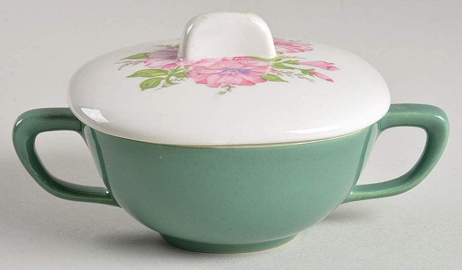 Petunia Sugar Bowl & Lid by Taylor, Smith & Taylor (Ts&T)-1