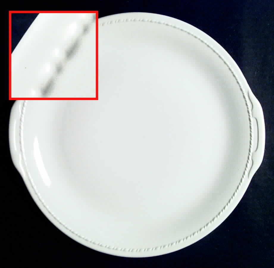 Plymouth White Handled Cake Plate by Taylor, Smith & Taylor (Ts&T)-1