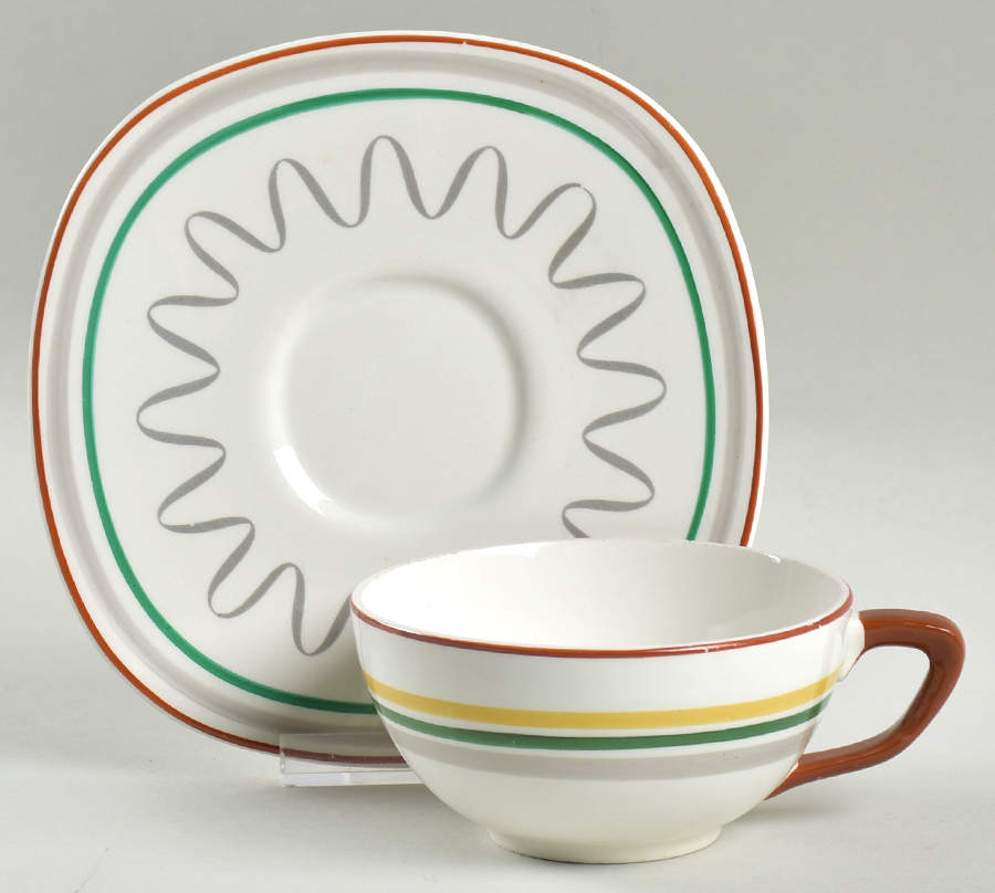 Prairie Chicken Flat Cup & Saucer Set by Taylor, Smith & Taylor (Ts&T)-1