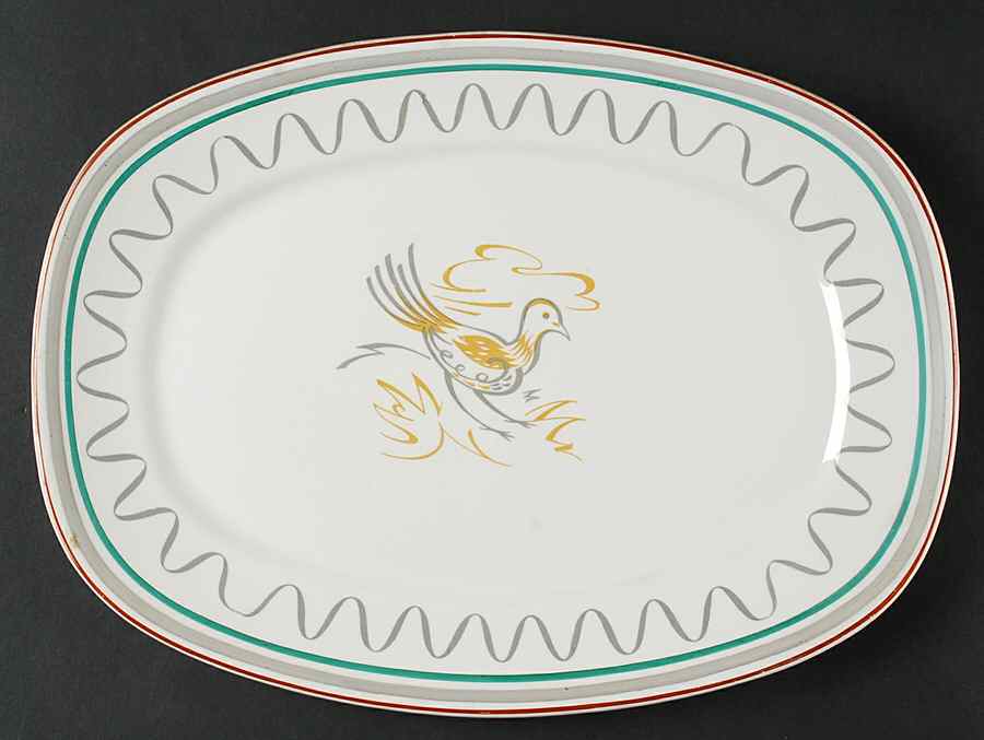 Prairie Chicken 13" Oval Serving Platter by Taylor, Smith & Taylor (Ts&T)-1