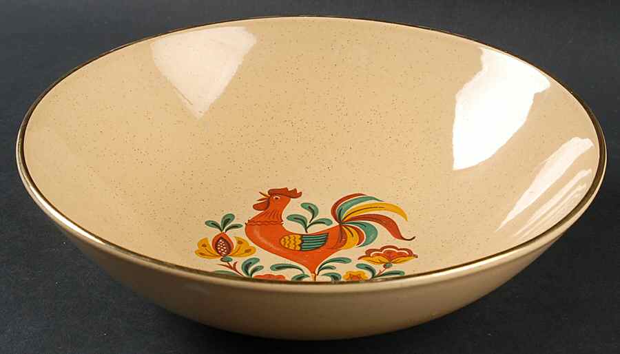 Reveille (Gold Trim) 9" Round Vegetable Bowl by Taylor, Smith & Taylor (Ts&T)-1