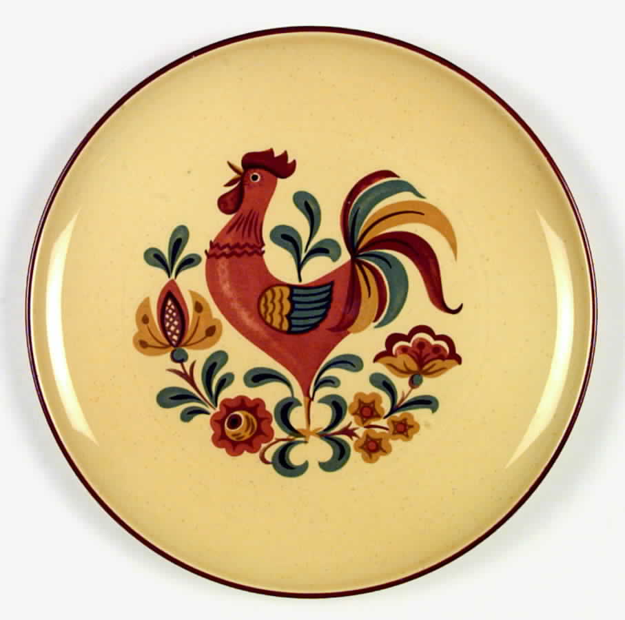 Reveille (Red Trim) Dinner Plate by Taylor, Smith & Taylor (Ts&T)-1